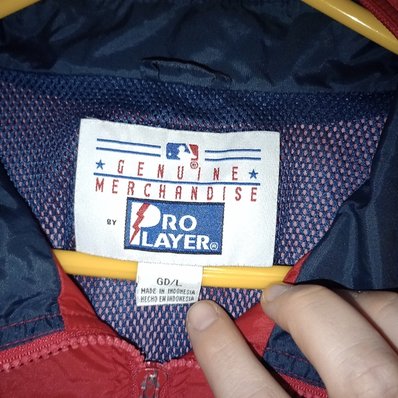 Cleveland Indians Pro Player Windbreaker Jacket Mens Large Chief Wahoo Vintage - Picture 3 of 16